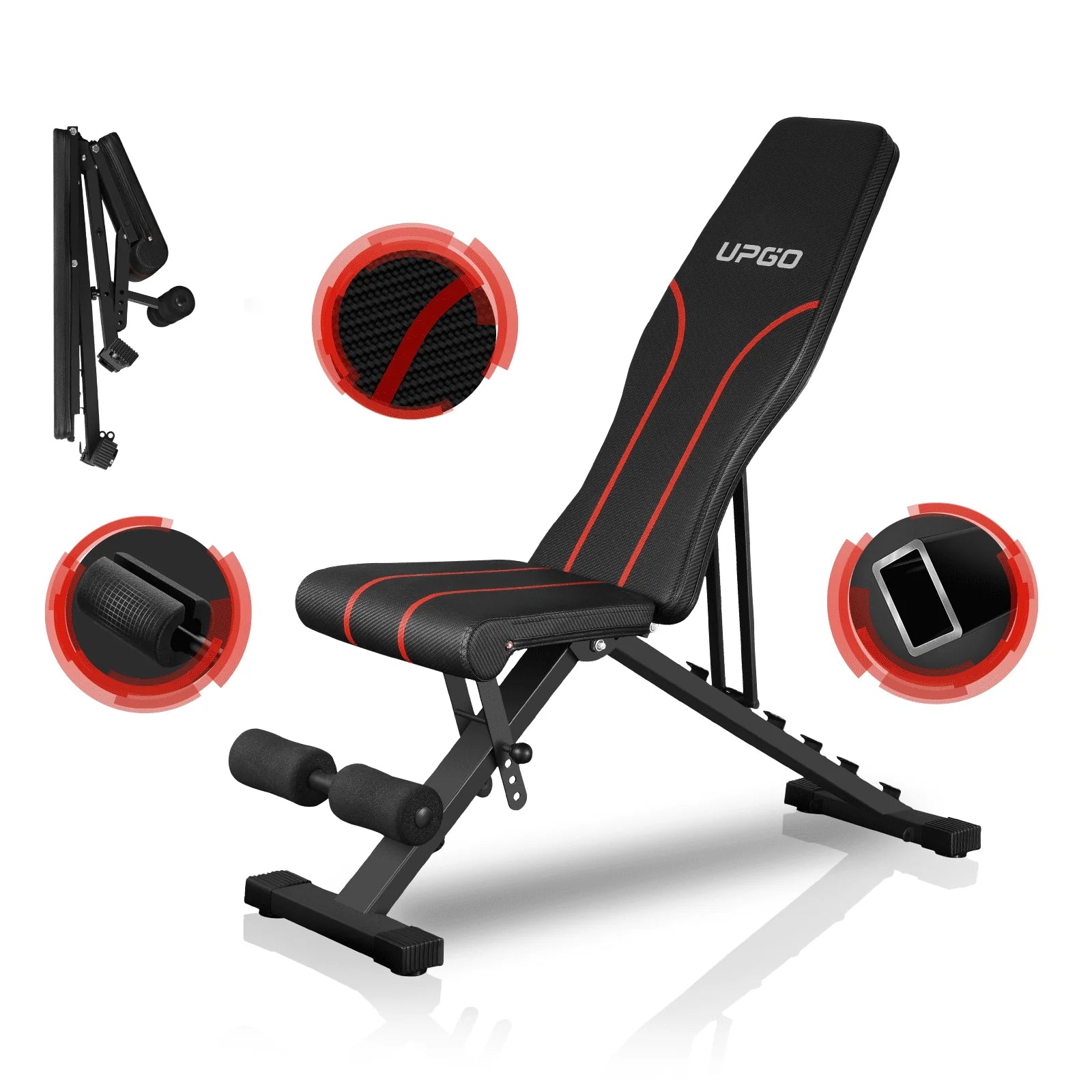 Adjustable Weight Bench with 660lbs Weight Capacity Foldable Gym Bench T389079
