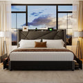 Light Grey Queen Bed Frame with 4 Storage Drawers K283047