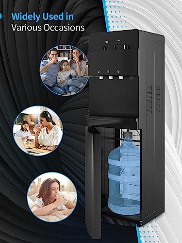 Black Bottom Loading Water Cooler Dispenser with 3 Temperature Settings T29461