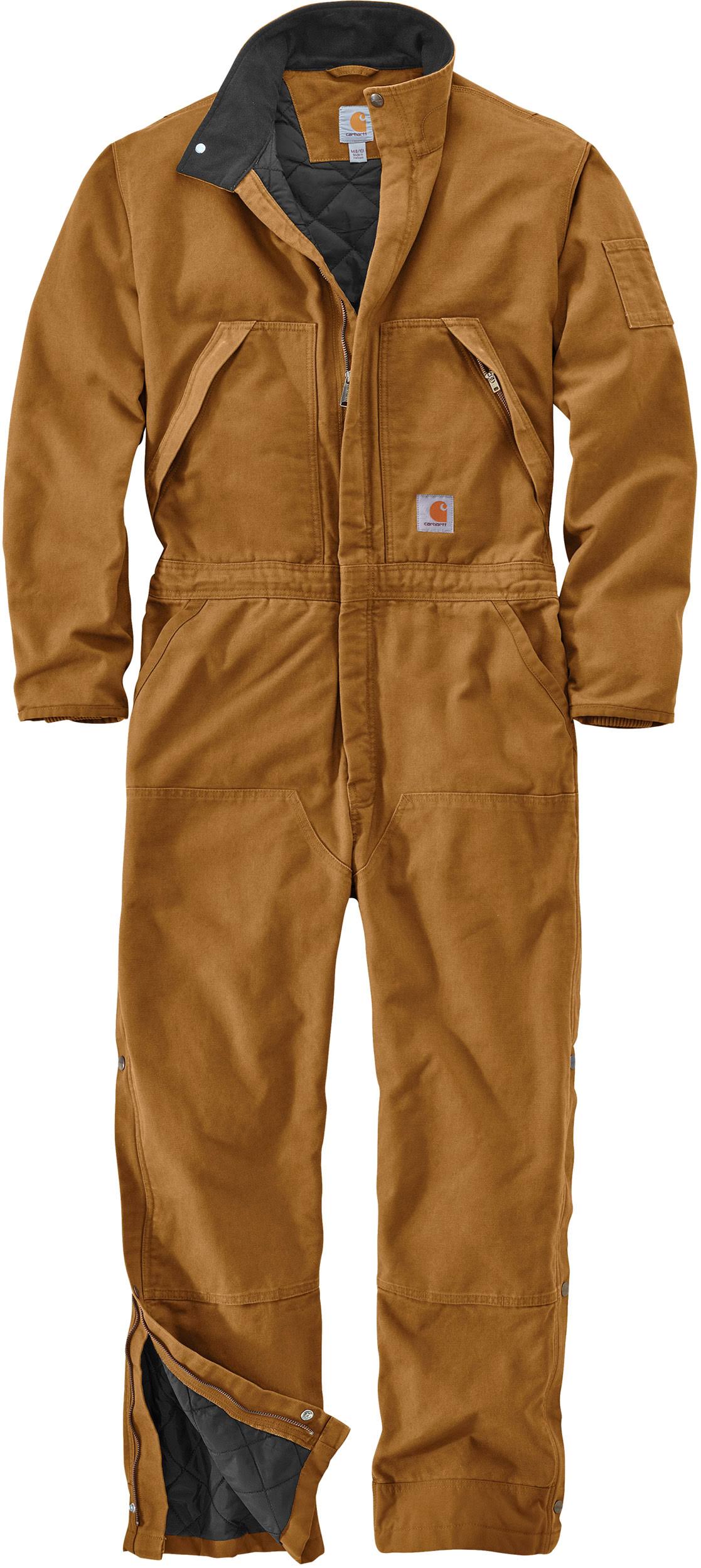 Brown Loose Fit Washed Duck Insulated Coverall J417933
