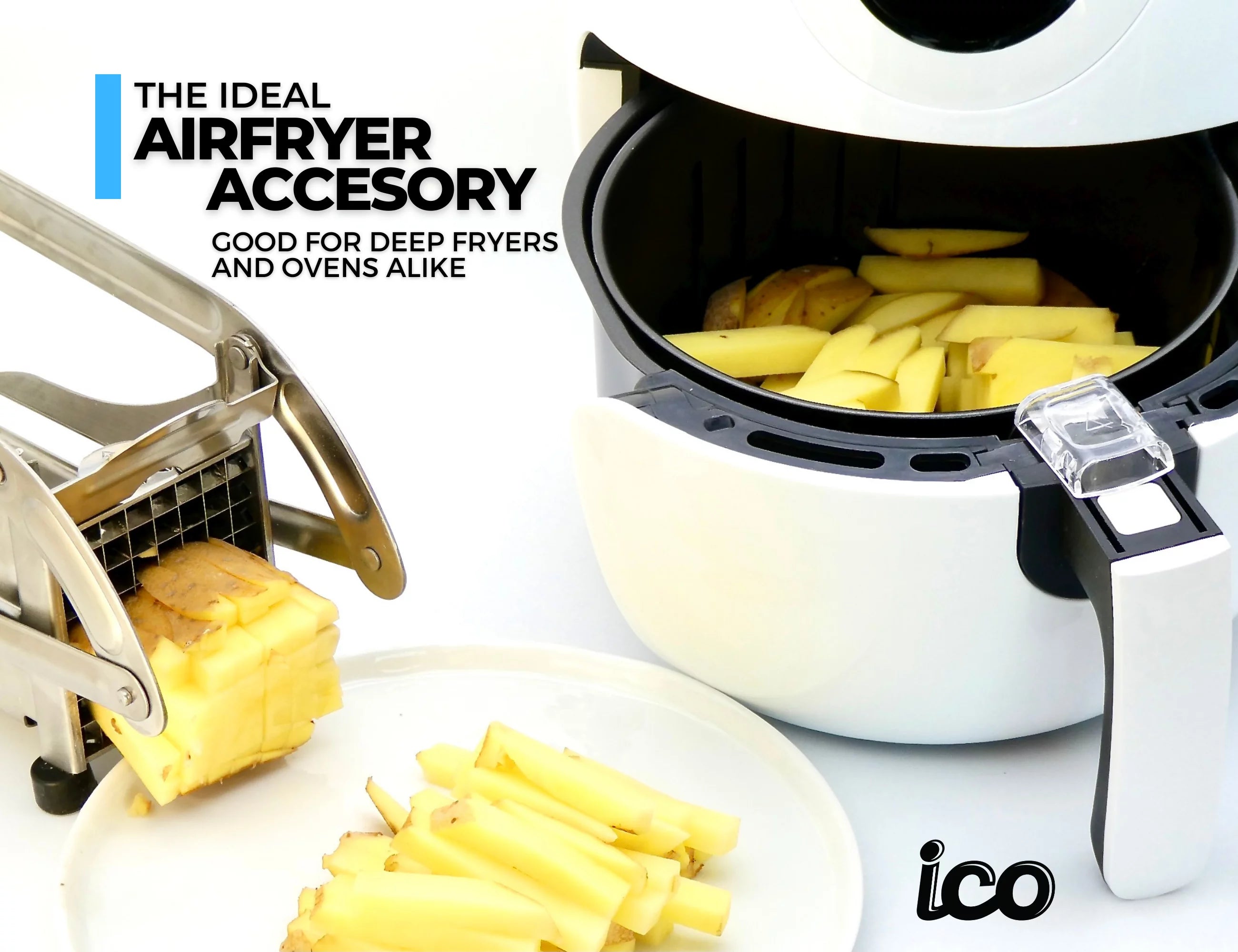 Stainless Steel French Fry Cutter with 1/2 and 1/3-Inch Blades F7095