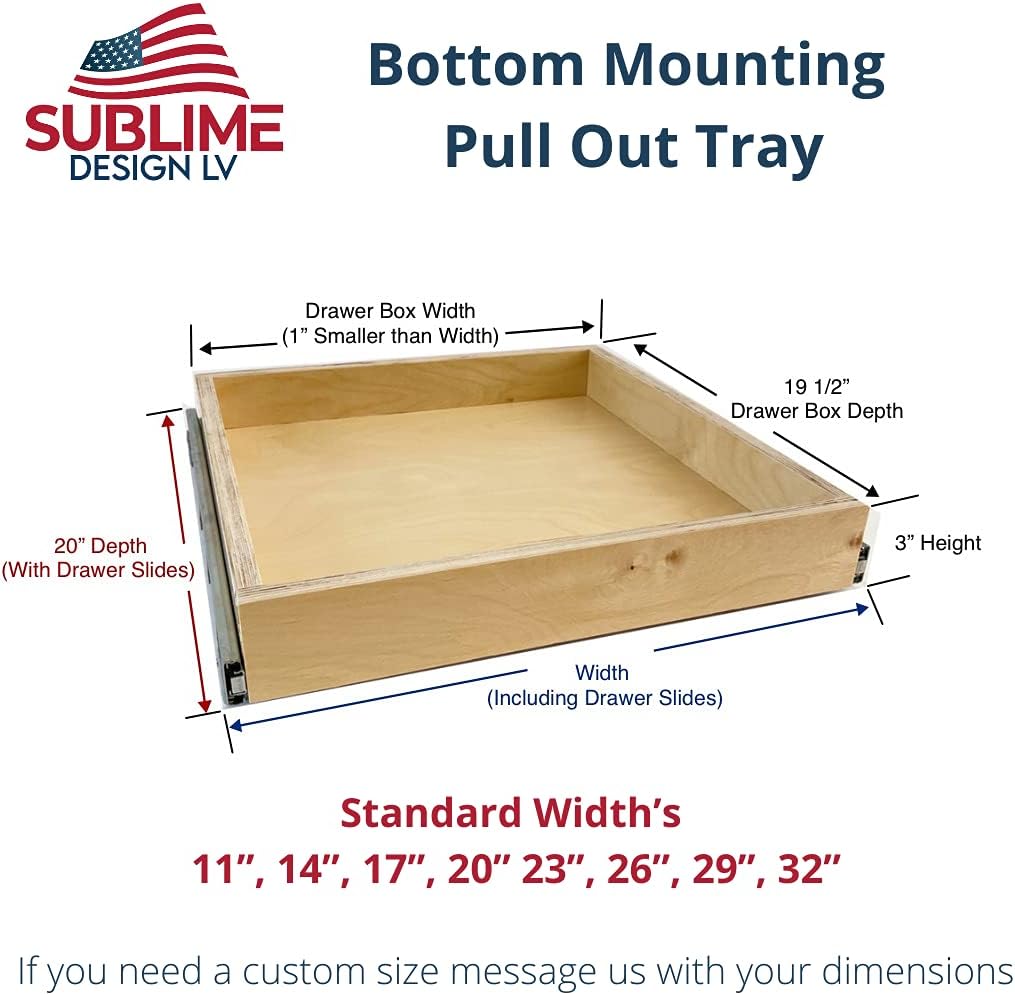 Baltic Birch Pull Out Drawer for Kitchen Cabinets (17 Wide) J950