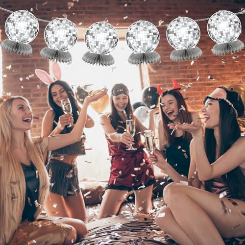 Silver Flat Disco Ball Centerpieces E439