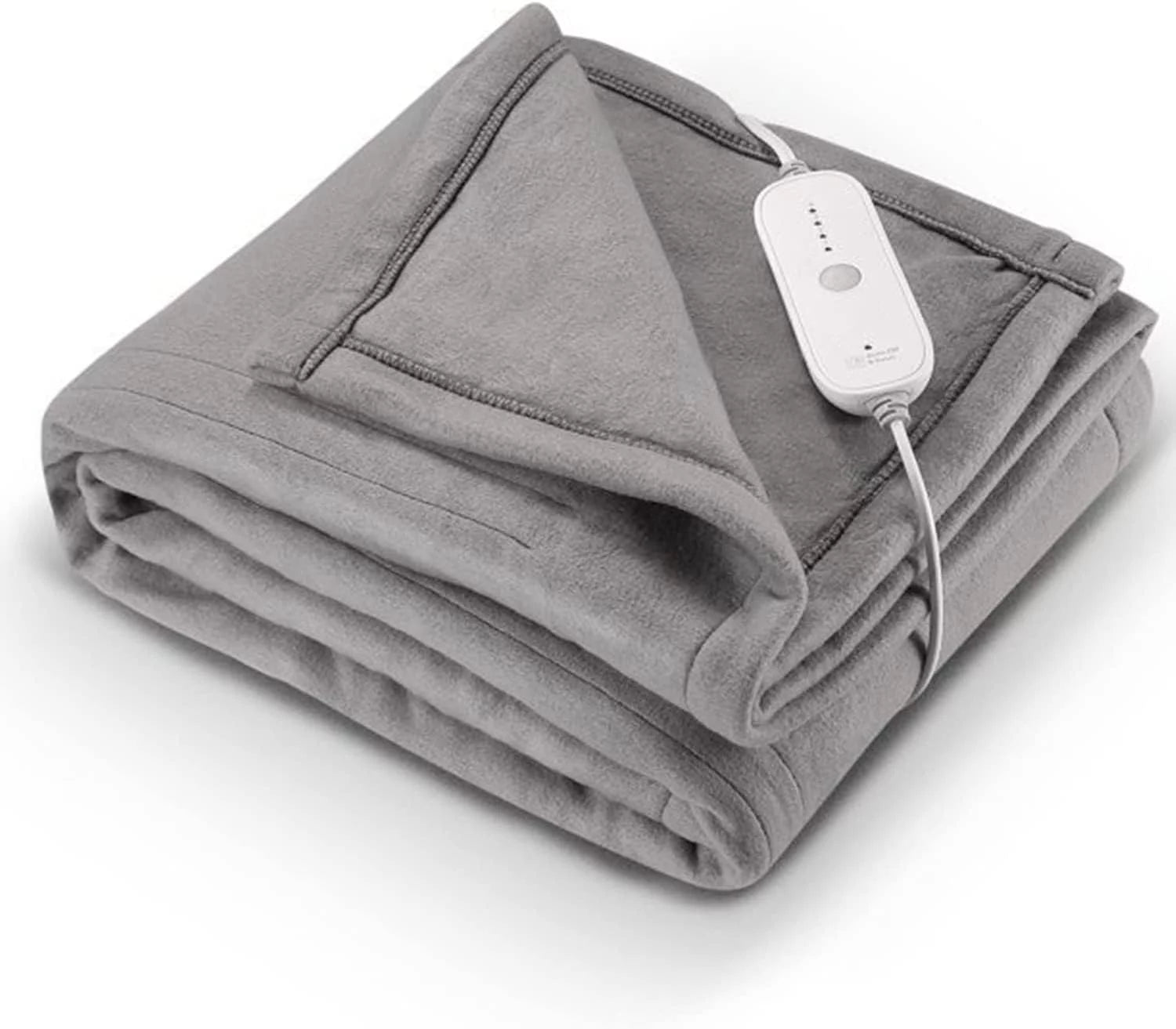 Grey Electric Fleece Heated Throw Blanket 50" x 60" C386