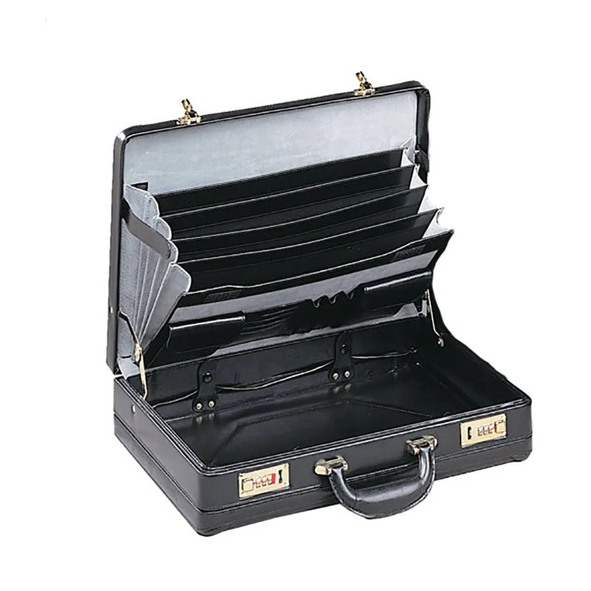 Burgundy Leather Expandable Attache Briefcase V24101