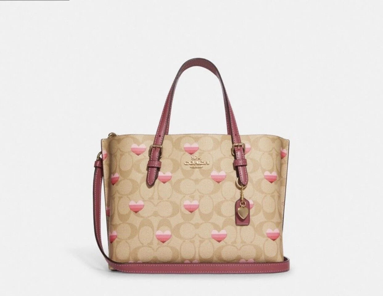 Heart Stripe Print Crossbody Tote K679