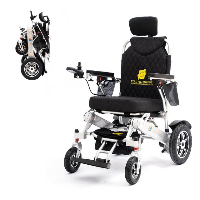 Lightweight Foldable Electric Wheelchair with Blue Seat H85227
