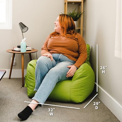 Black Durable Polyester Nylon Blend Bean Bag Chair with Drink Holder and Pocket, 3 feet X9456
