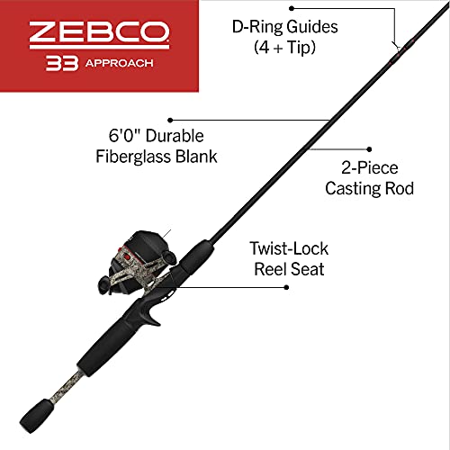 2-Piece Fiberglass Fishing Rod and Spincast Reel Combo J146793
