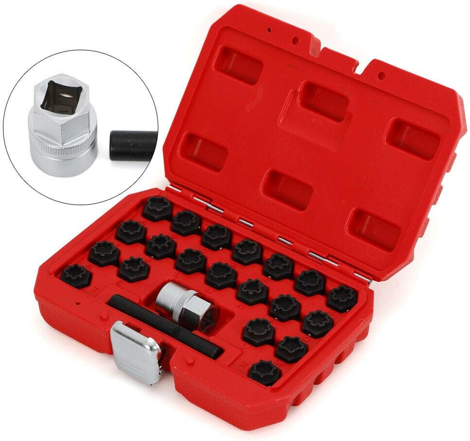 22Pc Wheel Locking Key Anti-Theft Lug Nut Removal Set M6143