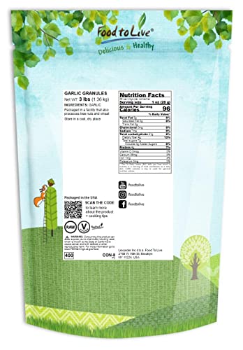 Granulated Garlic, 1 Pound Dried Coarse Garlic Granules A576608