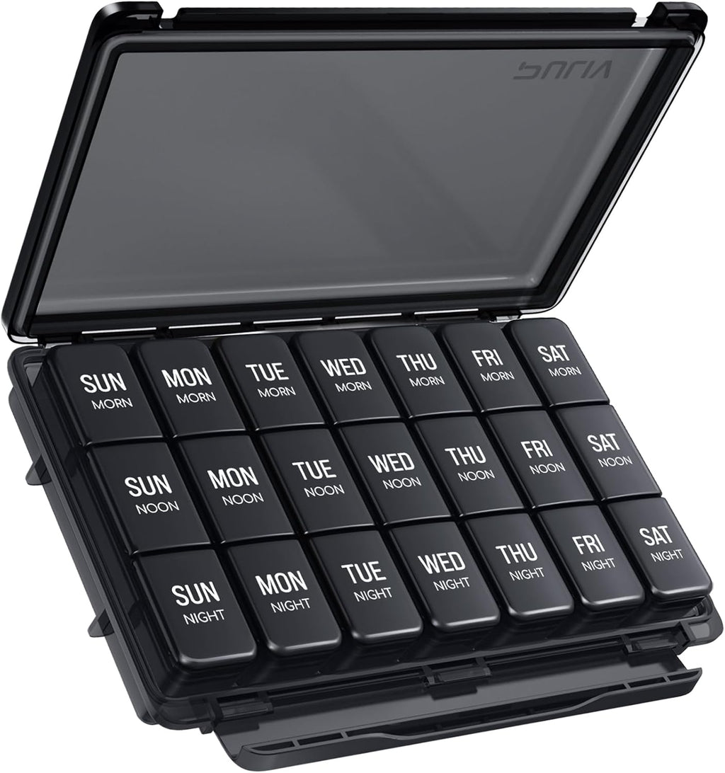 Black Weekly Pill Organizer 7 Day U58666