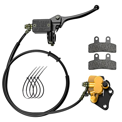Front Disc Brake Master Cylinder Caliper with Brake Pad Assembly for 50cc 70cc 90cc 110cc 125cc Dirt Bike Pit Bike M1626