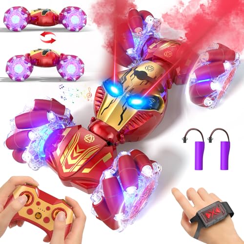 Remote Control Car Gesture RC Stunt Car with Spray Lights Music 4WD 2.4GHz Off-Road 360° Rotation Toy Car U497