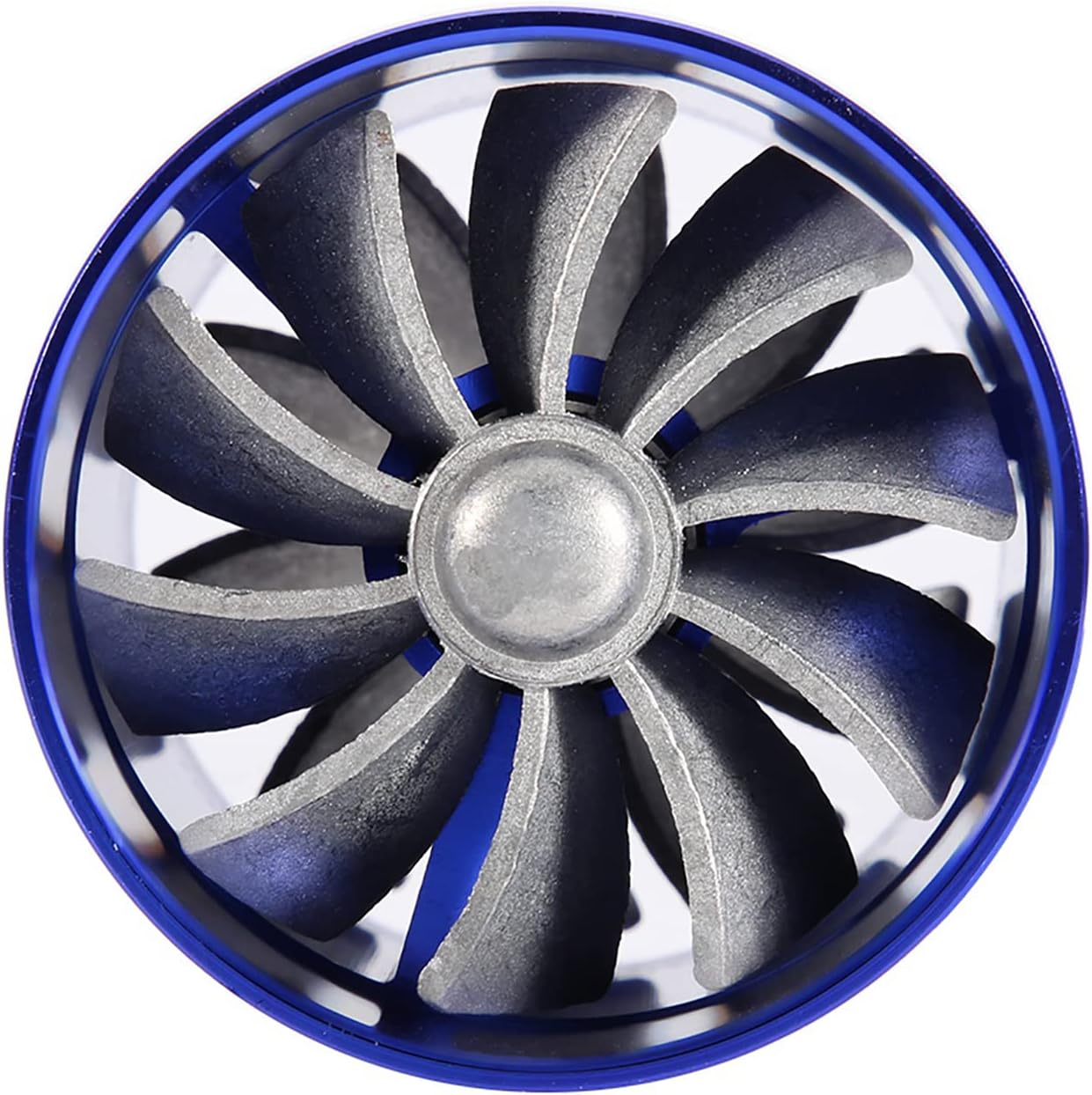 Twin Fan Turbine Car Air Intake Turbocharger Super Gas Fuel Saver Turbo (Blue) G7421