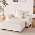 Grey Oversized Chaise Lounge with Ottoman I60762