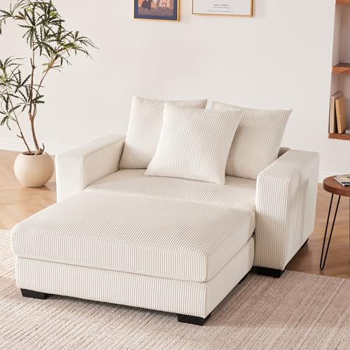 Grey Oversized Chaise Lounge with Ottoman I60762