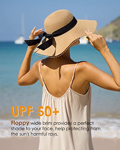 Wide Brim UPF 50 Foldable Straw Hat O642