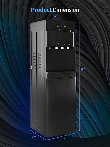 Black Bottom Loading Water Cooler Dispenser with 3 Temperature Settings T29461