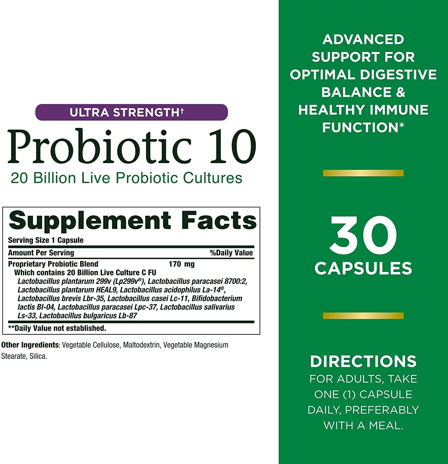 30 Count Probiotic 10 Capsules R530254
