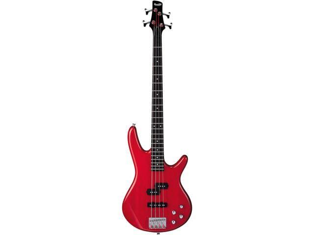 Transparent Red Electric Bass Guitar V1040