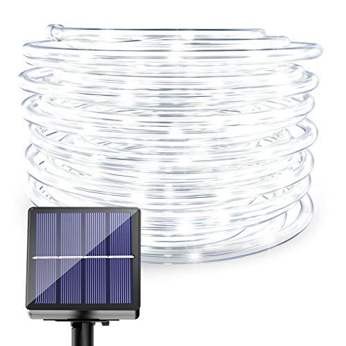 40FT 100 LED Cool White Solar Powered LED Rope Lights Y2866