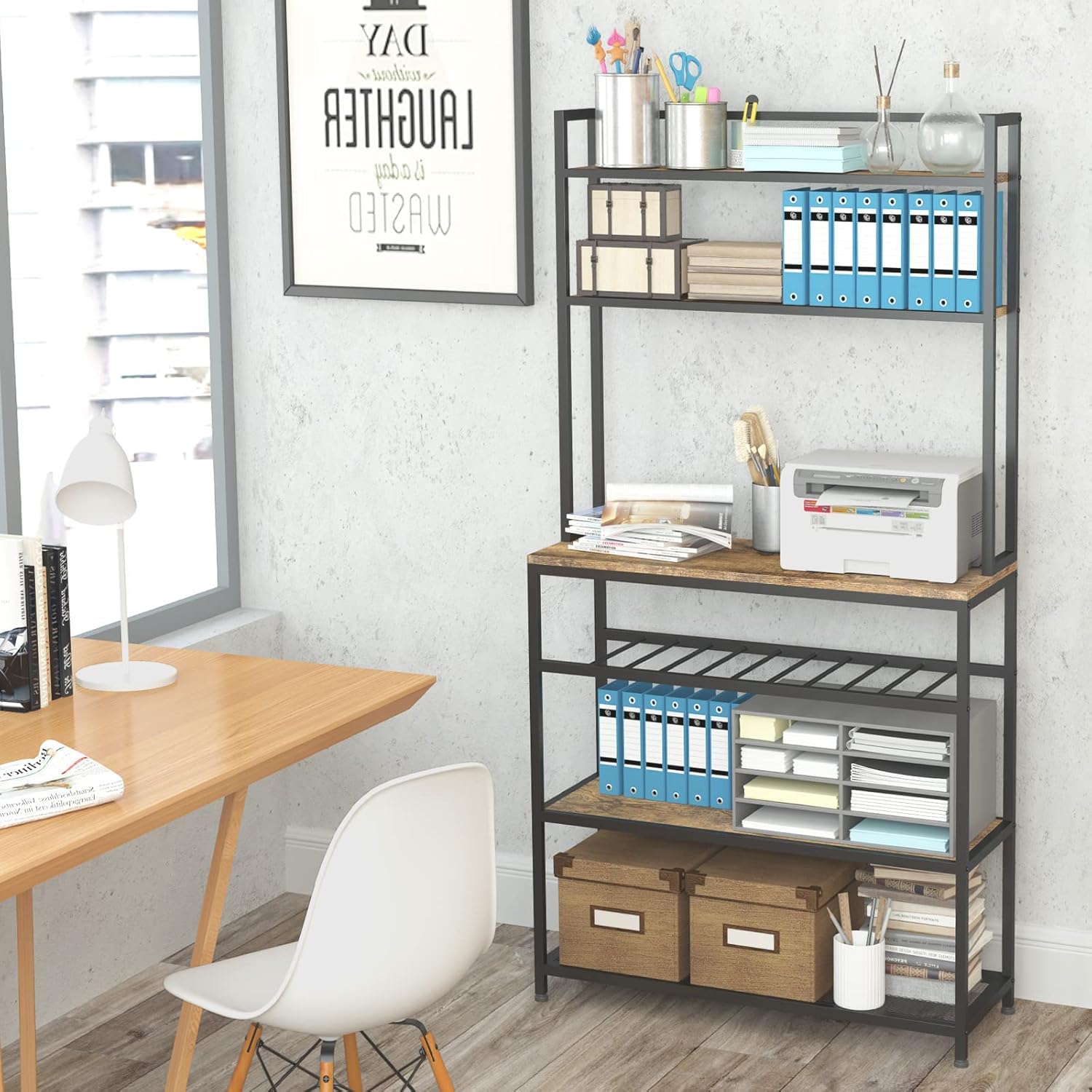 Industrial Kitchen Baker's Rack Microwave Oven Stand Kitchen Pantry Shelf Free Standing Utility Storage Cabinet Sideboard Y829
