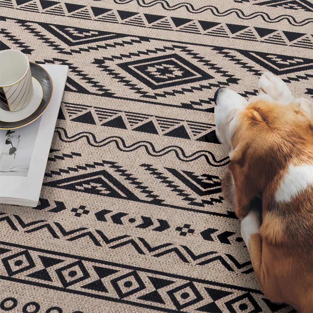 6x9 Washable Non-Slip Geometric Area Rug E539