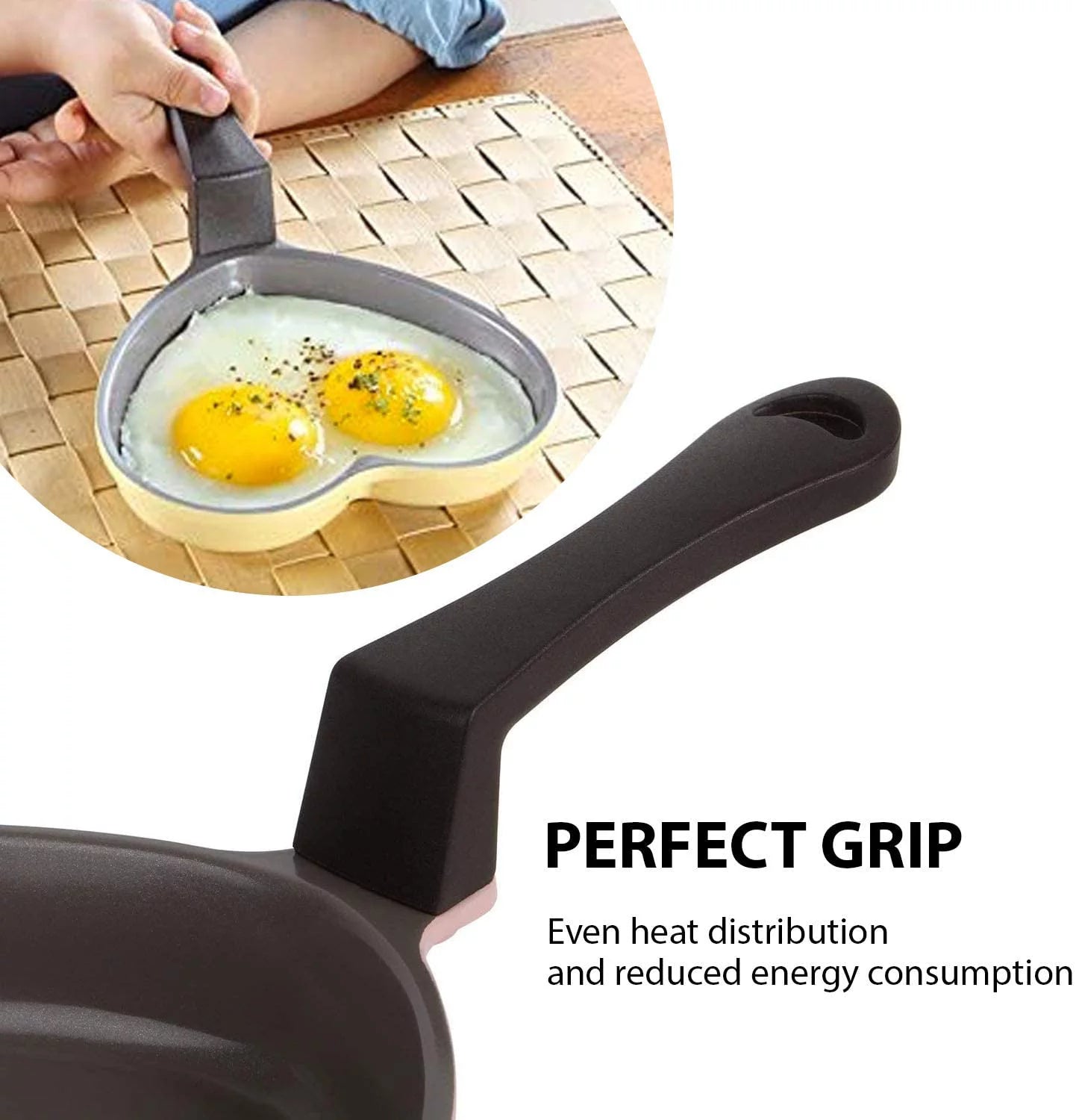 Pink & Red Ceramic Nonstick Heart-Shaped Egg Pan Set F59437
