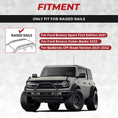 Aluminum Roof Cross Bars for 2020-2023 Ford Explorer with Raised Rails L19369