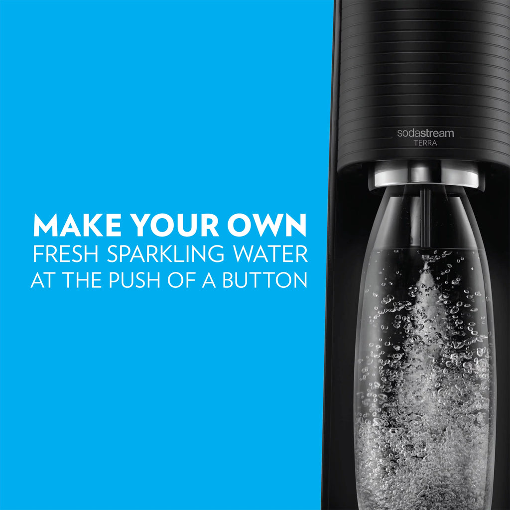 Sparkling Water Maker Bundle with CO2, 2 Bottles and 2 bubly Drops Flavoring F3188