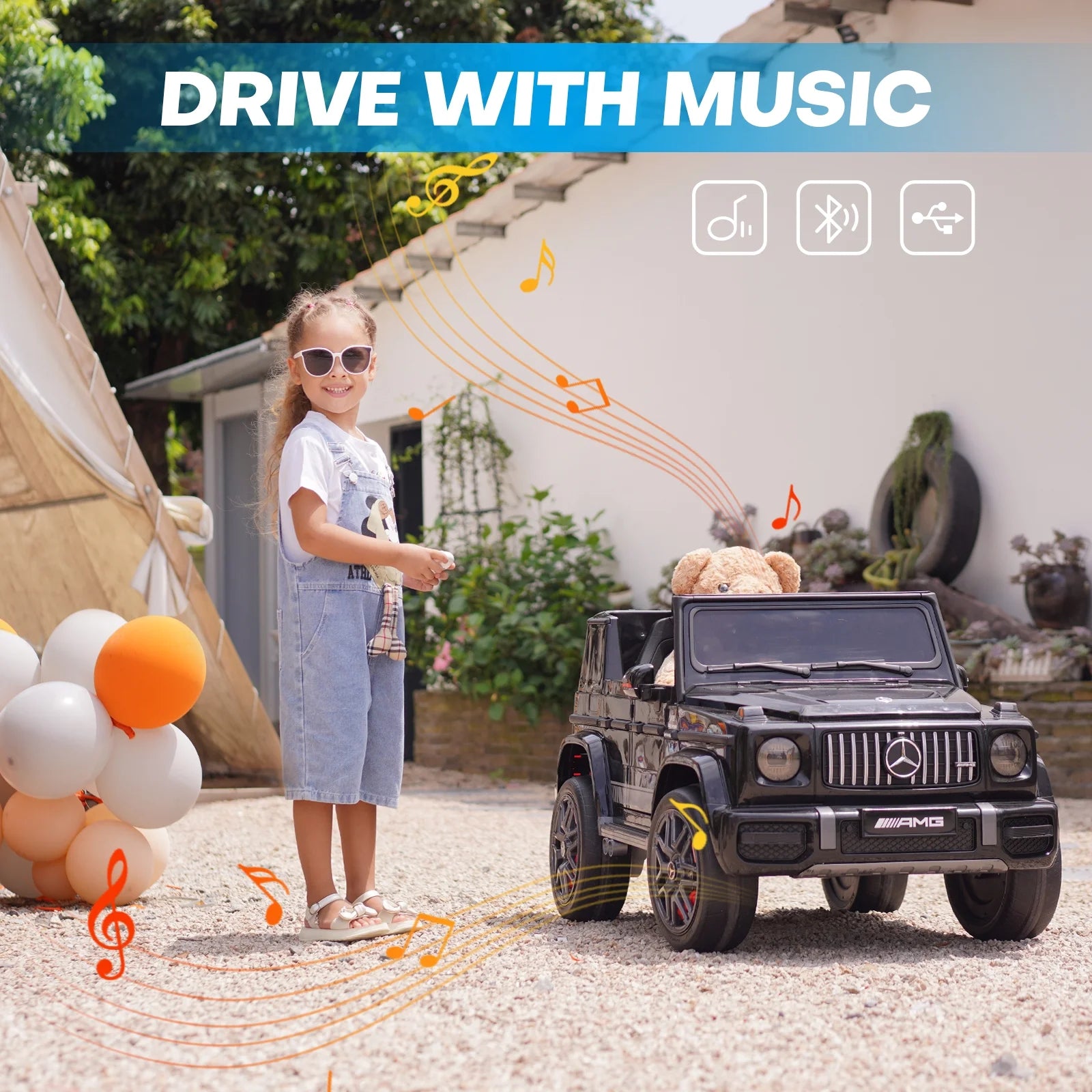 Black 12 V 10Ah Kids Ride on Car L28536