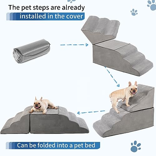 6 Tier Pet Stairs with Handle and Washable Cover L1800