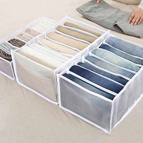 7 Grids Washable White Large Clothes Drawer Organizer D21259
