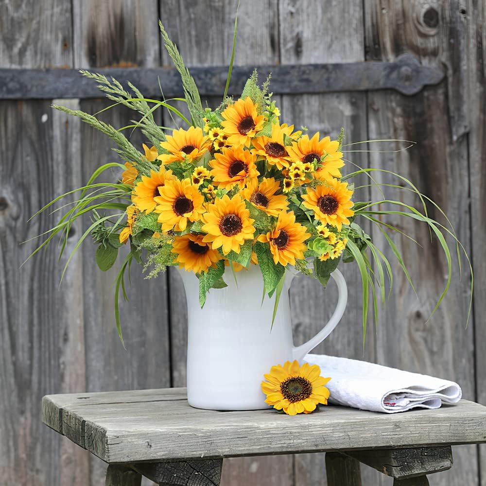 Artificial Sunflower Bouquets, 2 Bunches Fake Wildflowers I877