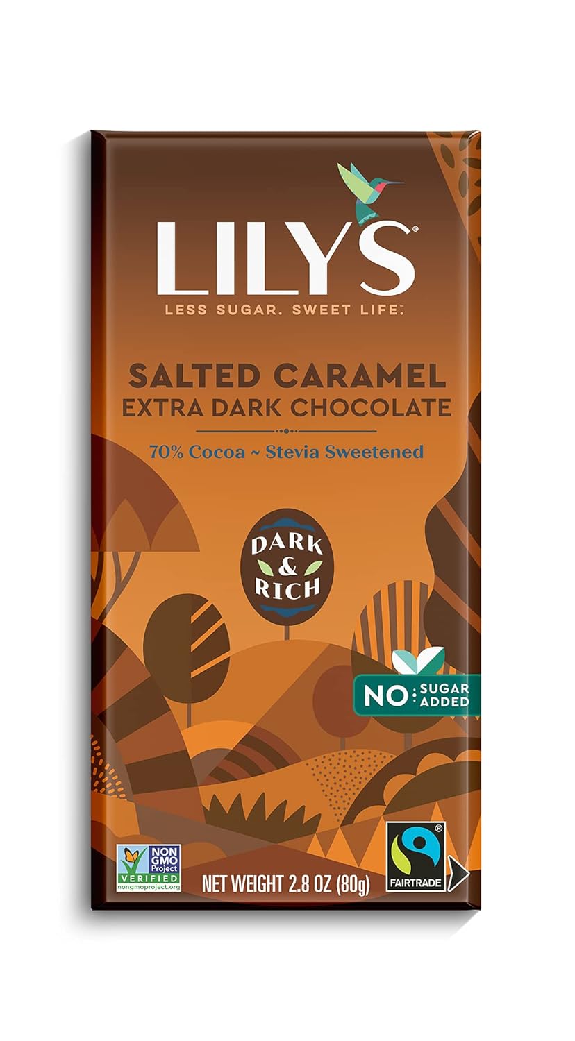 70% Cocoa Extra Dark Salted Caramel Chocolate Bar, 3 ounce 4-Pack E14011
