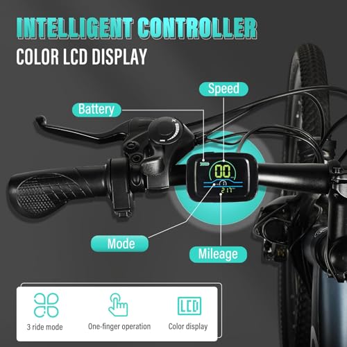 26" Electric Mountain Bike with Removable Battery, 36V 350W Brushless Motor, 21-Speed Gear, Front Fork Suspension A82611