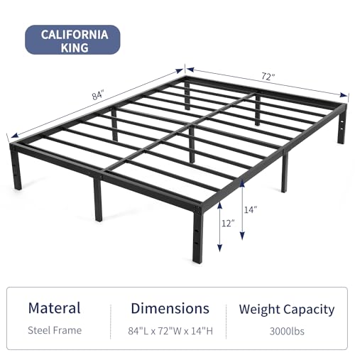 14 Inch Twin Black Metal Bed Frame W536