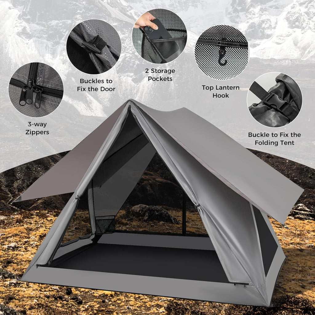 Pop Up Camping Tent for 2-3 Person with Removable Rainfly and Carrying Bag G866846