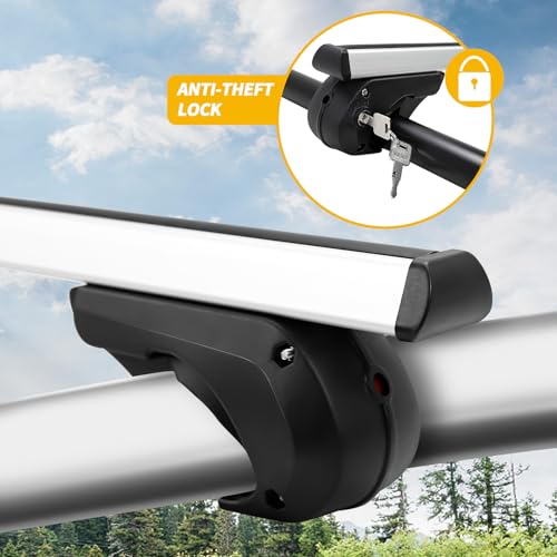 Universal Aluminum Roof Rack Cross Bars with 2 Locks S743