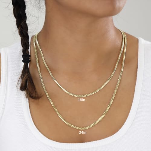 14k Yellow Gold Solid Miami Cuban Link Chain Necklace E348015
