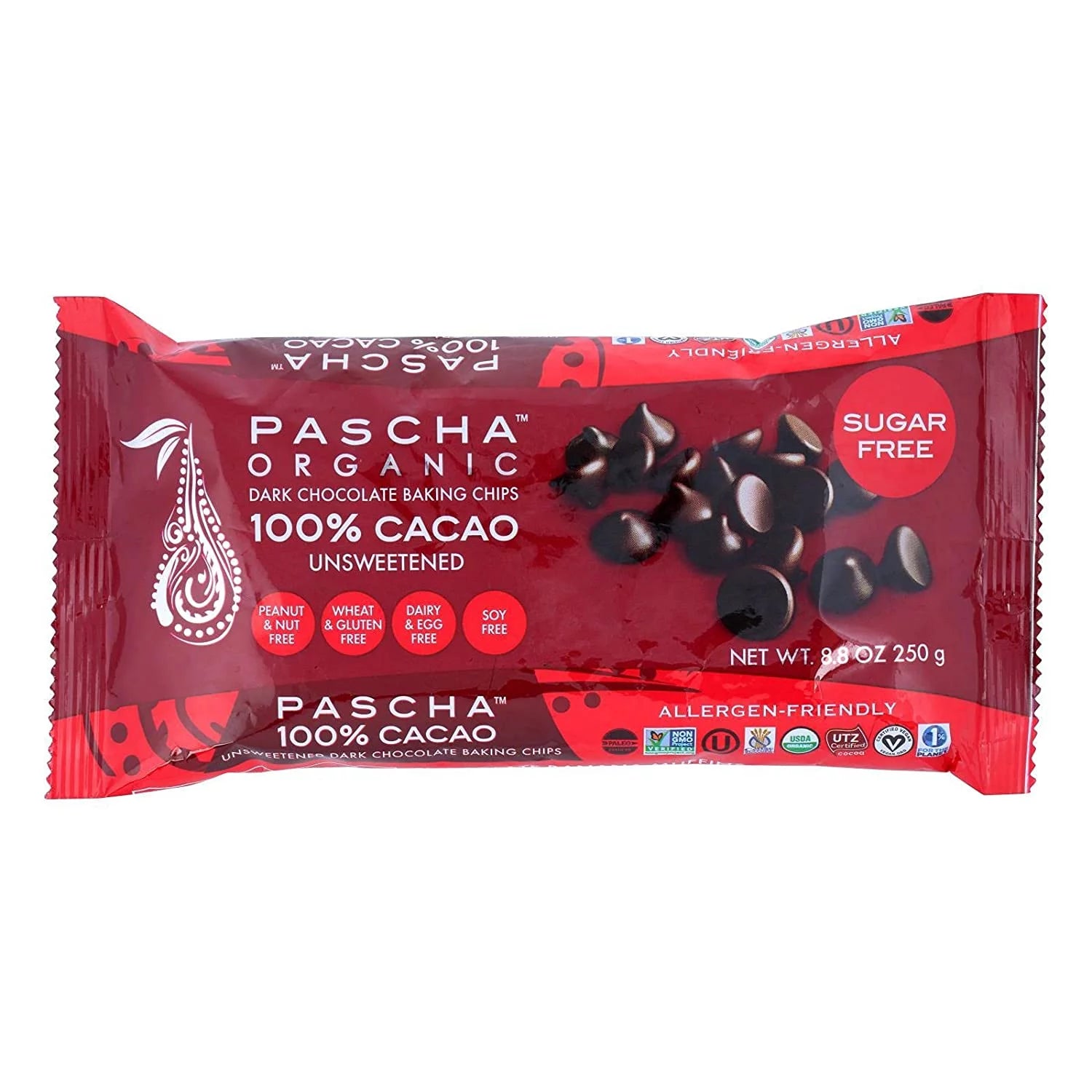 8.8 oz Pack of 2 Organic Unsweetened Dark Chocolate Baking Chips V50368