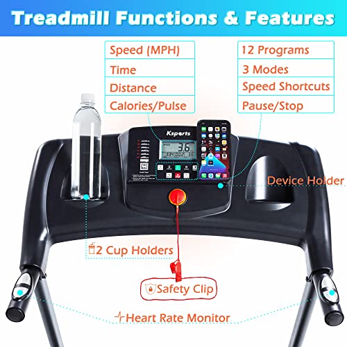 Electric Folding Incline Treadmill with Bluetooth Smart APP U11407