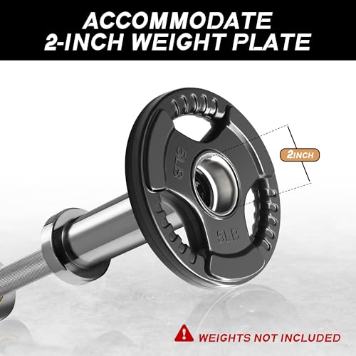 16”/20” Olympic Dumbbell Handles Pair of 500lbs Capacity Loadable Dumbbell Bars with Collars for 2” Olympic Weight Plates O786