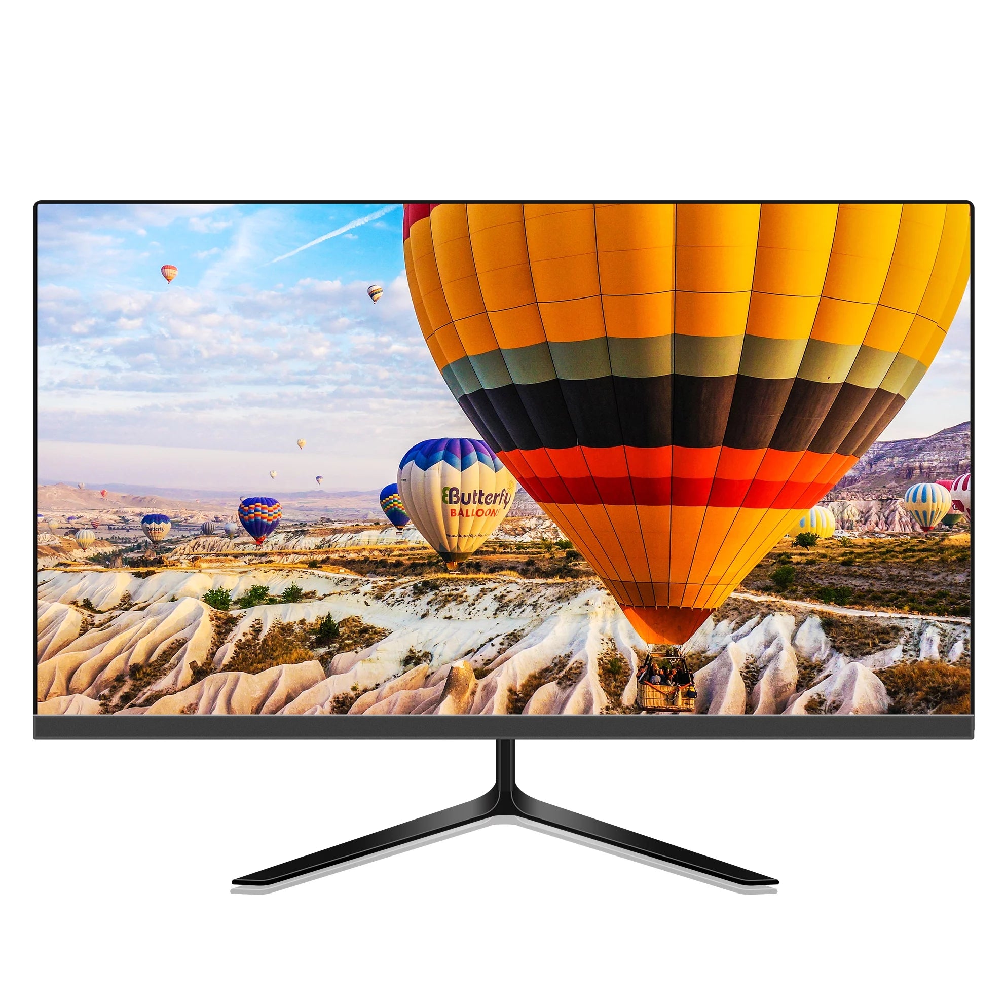 24inch FHD 75hz Flat Panel Computer Monitor Frameless Thin Ergonomic Tilt LED IPS 1ms Display Screen HDMI+VGA Port With HDMI Cable Black I133