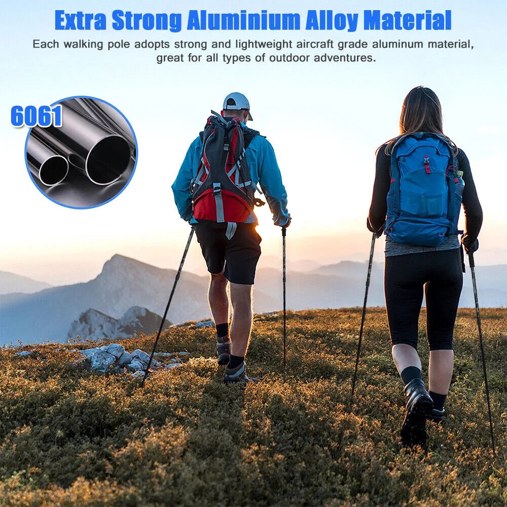 Blue Aluminum Quick Lock Trekking Poles Z634123