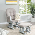 White Gray Reclining Glider Rocker with Ottoman V234
