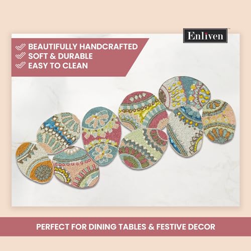 Handmade Beaded Table Runner 13x36 inches O623840