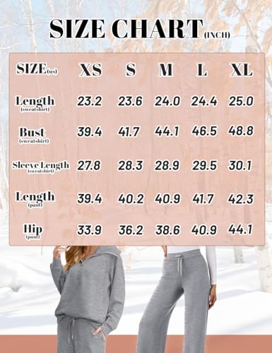 Half Zip Sweatshirt And Wide Leg Sweatpant 2 Piece Sweatsuit U5510