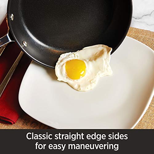 Hard Anodized Nonstick Saute Pan with Lid and Fry Pan Set 4 Quart 10 Inch Black Cookware H1285